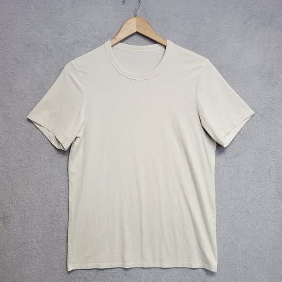 Lululemon Shirt Mens Small Ivory Soft Jersey Tee Short Sleeve Casual - Picture 1 of 6